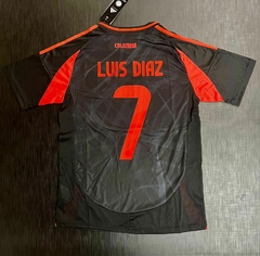 Camiseta Adidas Colombia Suplente Negra Luis Diaz 7 2024 2025