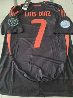 Camiseta Adidas Colombia HeatRdy Negra Suplente Luis Diaz 7 2024 2025 Match
