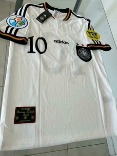 Camiseta adidas Alemania Retro Titular Matthaus #10 1996 Parches Euro - Roda Indumentaria