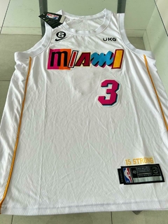 Camiseta NBA Nike Miami Heat Blanca Wade 3 Musculosa #SALE