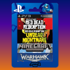 Red Dead Redemption + DLC Zombie + Minecraft + Warhawk Ps3
