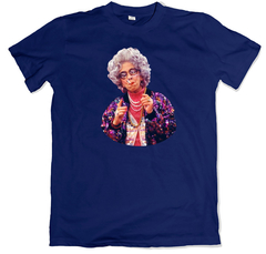 Remera series clásicas the nanny la niñera abuela yetta azul marino