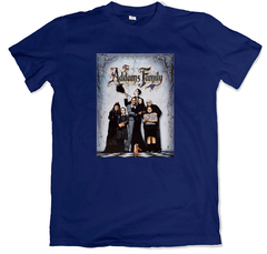 Remera cine poster adams family los locos adams azul marino