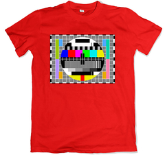 remera retro señal de ajuste televisión roja