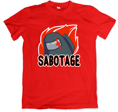 Remera videojuegos among us sabotage roja