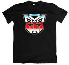 Remera dibujos animados retro transformers autobots negra