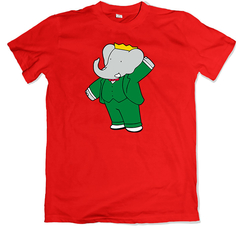 Remera dibujos animados retro babar roja