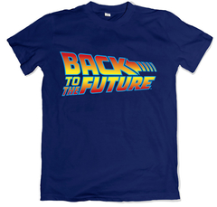 remera cine clásica back to the future volver al futuro azul marino