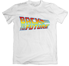 remera cine clásica back to the future volver al futuro blanca