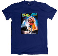 Remera cine poster back to the future volver al futuro 2 azul marino