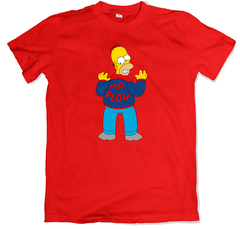 Remera los simpson homero don barredora mr plow roja