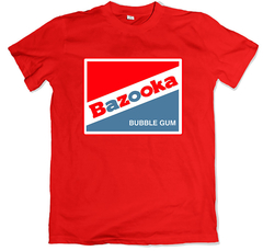 Remera retro chicles bazooka logo clásico roja