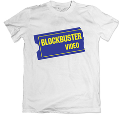 Remera retro blockbuster blanca