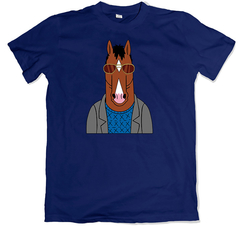 Remera dibujos animados bojack horseman azul marino