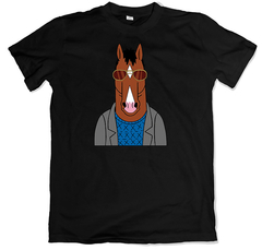 Remera dibujos animados bojack horseman negra