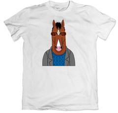 Remera dibujos animados bojack horseman blanca