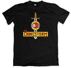 Remera los simpson bonestorm juega apocalipsis o muere negra