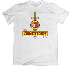 Remera los simpson bonestorm juega apocalipsis o muere blanca