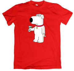 Remera dibujos animados family guy padre de familia brian rojo