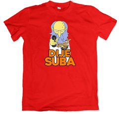 Remera los simpson burns dije suba cumbancha volante roja