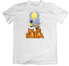 Remera los simpson burns dije suba cumbancha volante blanca