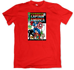 Remera cómics portadas clásicas captain america avengers número 1 roja