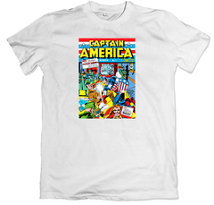 Remera cómics portadas clásicas captain america número 1 blanca