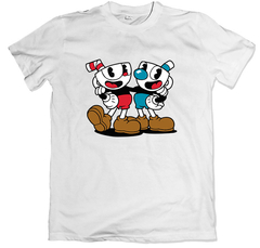 Remera dibujos animados cuphead blanca