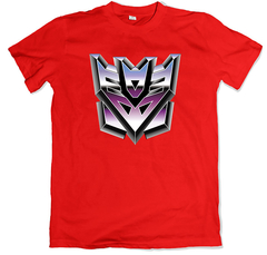 Remera dibujos animados retro transformers decepticons roja