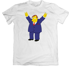 Remera los simpson alcalde diamante blanca