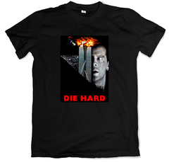 Remera cine poster die hard duro de matar bruce willis negra