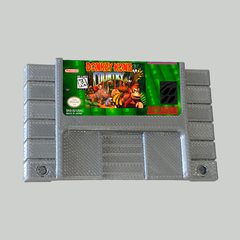 Imán en impresión 3d cartucho consula super nintendo juego donkey kong country verde