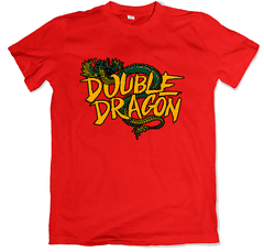 Remera videojuegos clásicos arcade double dragon rojo