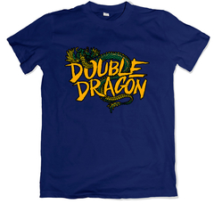 Remera videojuegos clásicos arcade double dragon azul marino