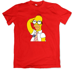 Remera los simpson homero erudito roja