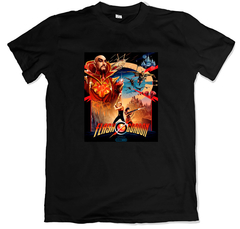 Remera cine poster flash gordon 40 aniversario queen negra