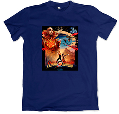 Remera cine poster flash gordon 40 aniversario queen azul marino