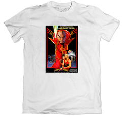 Remera cine poster flash gordon queen blanca