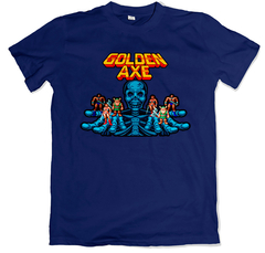 Remera videojuegos seleccion de jugador golden axe azul marino