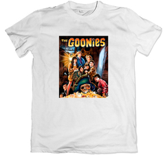 Remera cine poster the goonies blanca