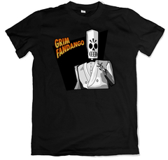 Remera videojuegos lucas arts aventura gráfica grim fandango negra