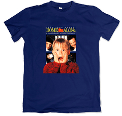 Remera cine poster home alone mi pobre angelito azul marino