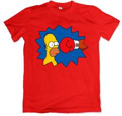 Remera los simpson pelea boxeo homero tatum rojo