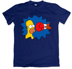 Remera los simpson pelea boxeo homero tatum azul marino