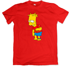 Remera los simpson hugo gemelo siniestro de bart roja