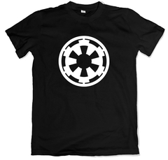 Remera cine clásico star wars la guerra de las galaxias símbolo imperio galáctico negra