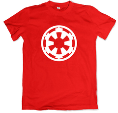 Remera cine clásico star wars la guerra de las galaxias símbolo imperio galáctico roja