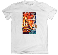 Remera cine poster indiana jones and the temple of doom el templo de la perdición blanca