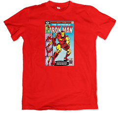Remera cómics portadas clásicas iron man número 1 roja