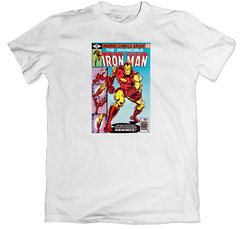 Remera cómics portadas clásicas iron man número 1 blanca